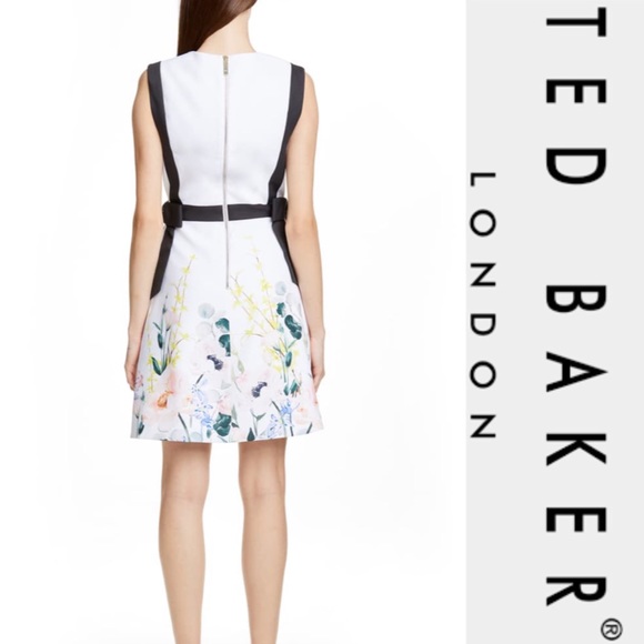 Ted Baker Floral Print Bow A-Line Dress*NWT - Picture 2 of 8